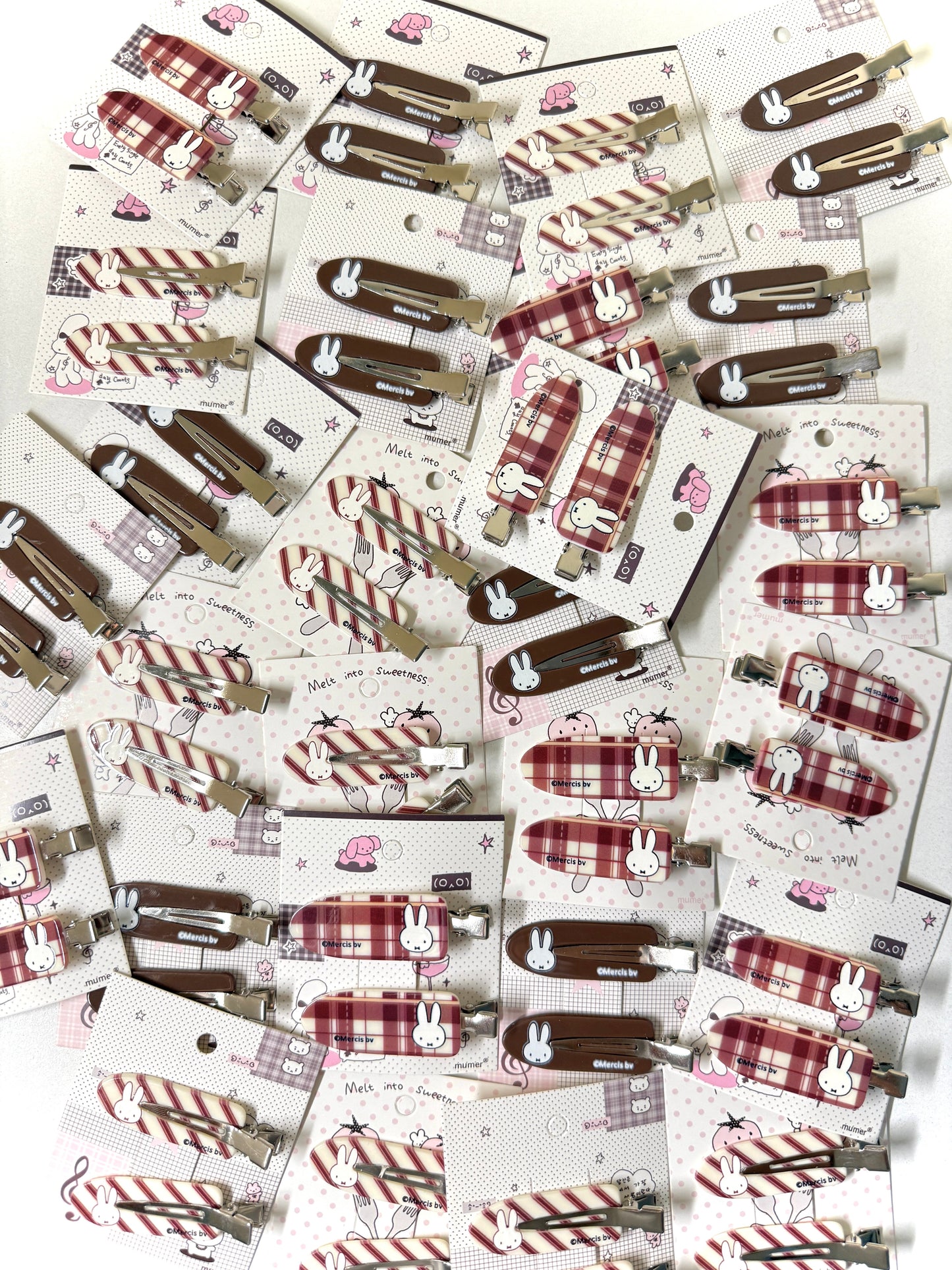 Brown miffy hairclips