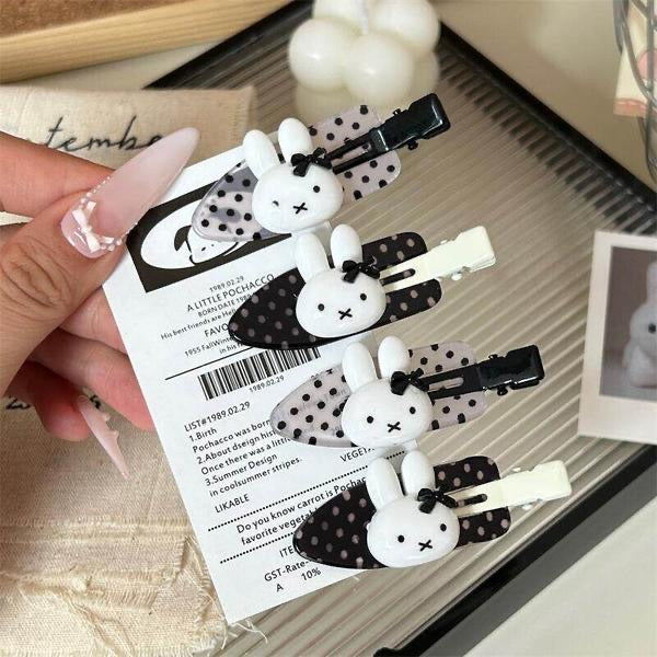 Miffy Grey and White hairclip (pair)