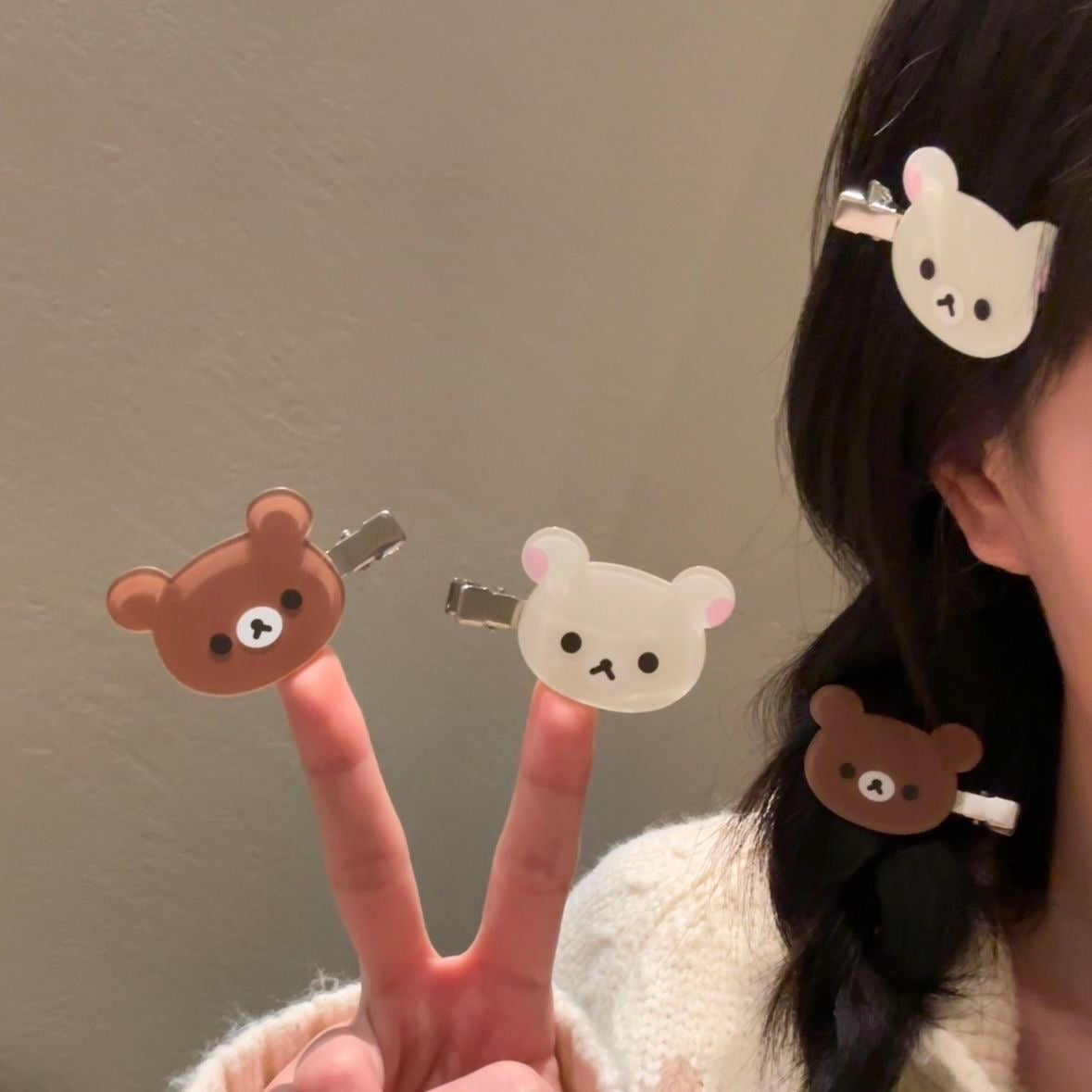 Rilakkuma hairclips (pair)
