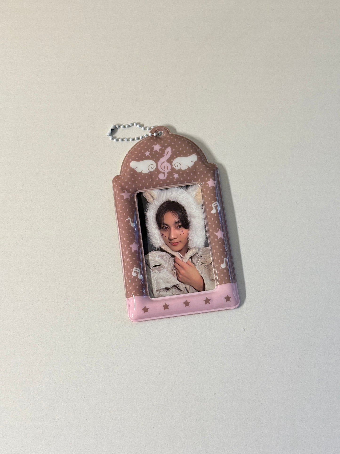 Pink and brown PC holders