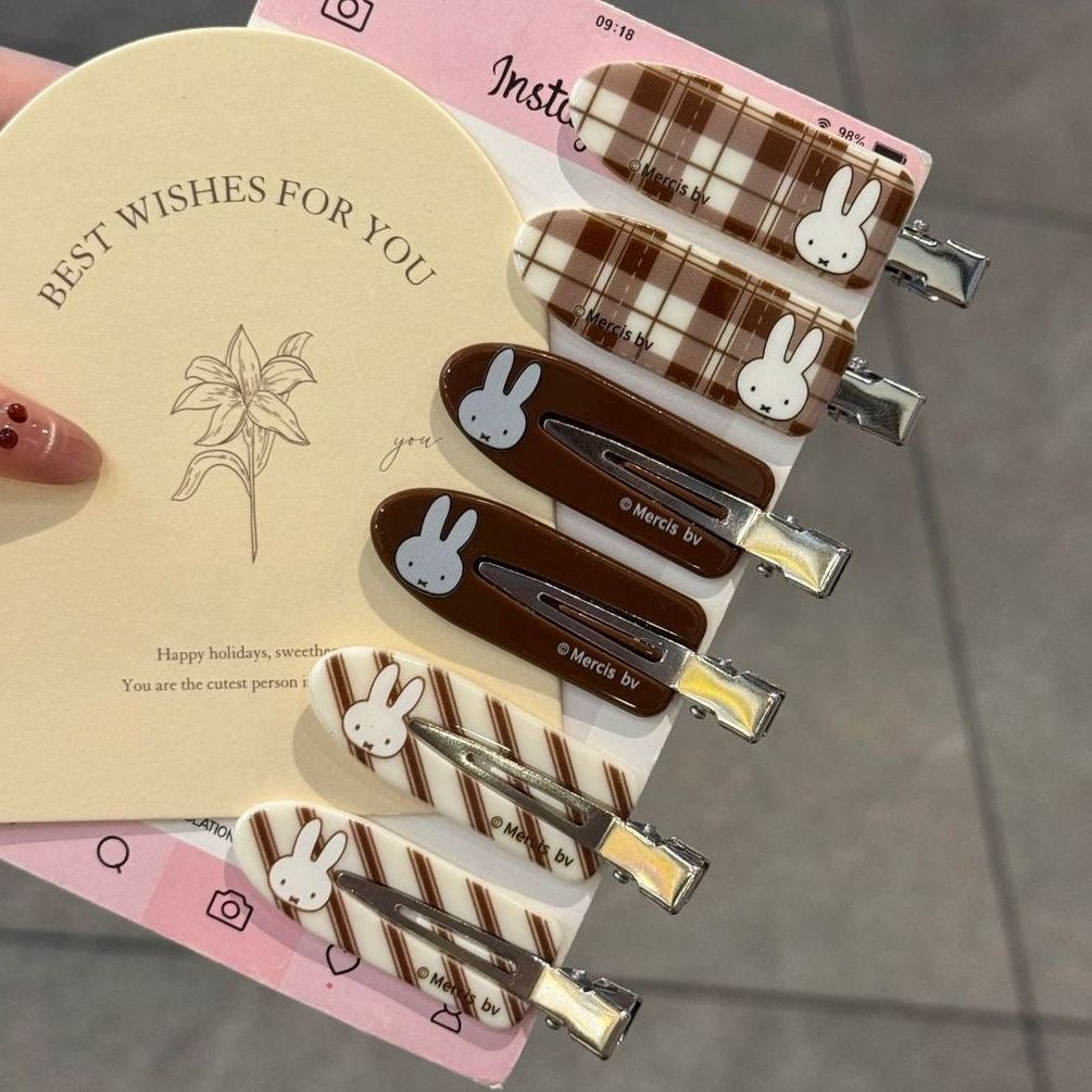 Brown miffy hairclips