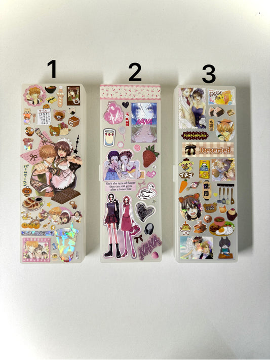 Decorated Muji pencil case one compartment
