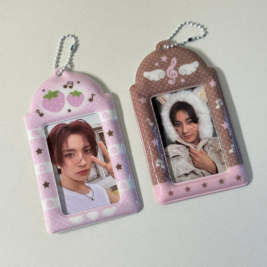 Pink and brown PC holders