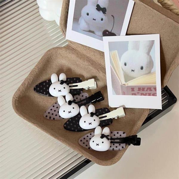 Miffy Grey and White hairclip (pair)