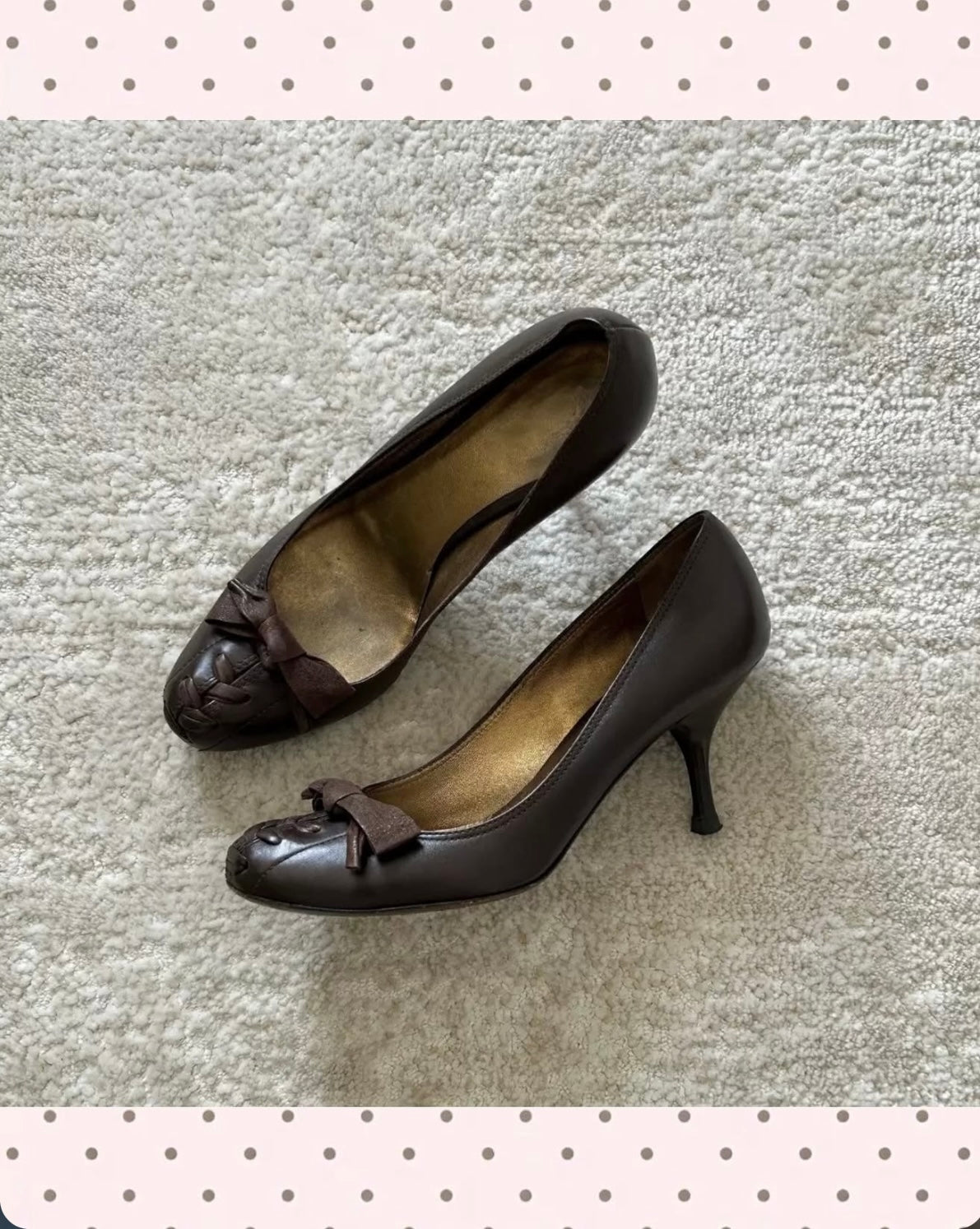 Brown bow tie heels size 37eu